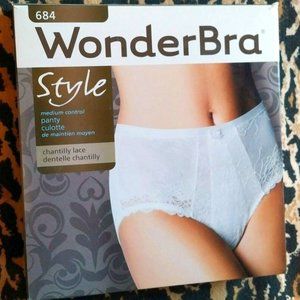 NEW Wonderbra Shapewear Briefs, White & Pink Lace, L, Set of…